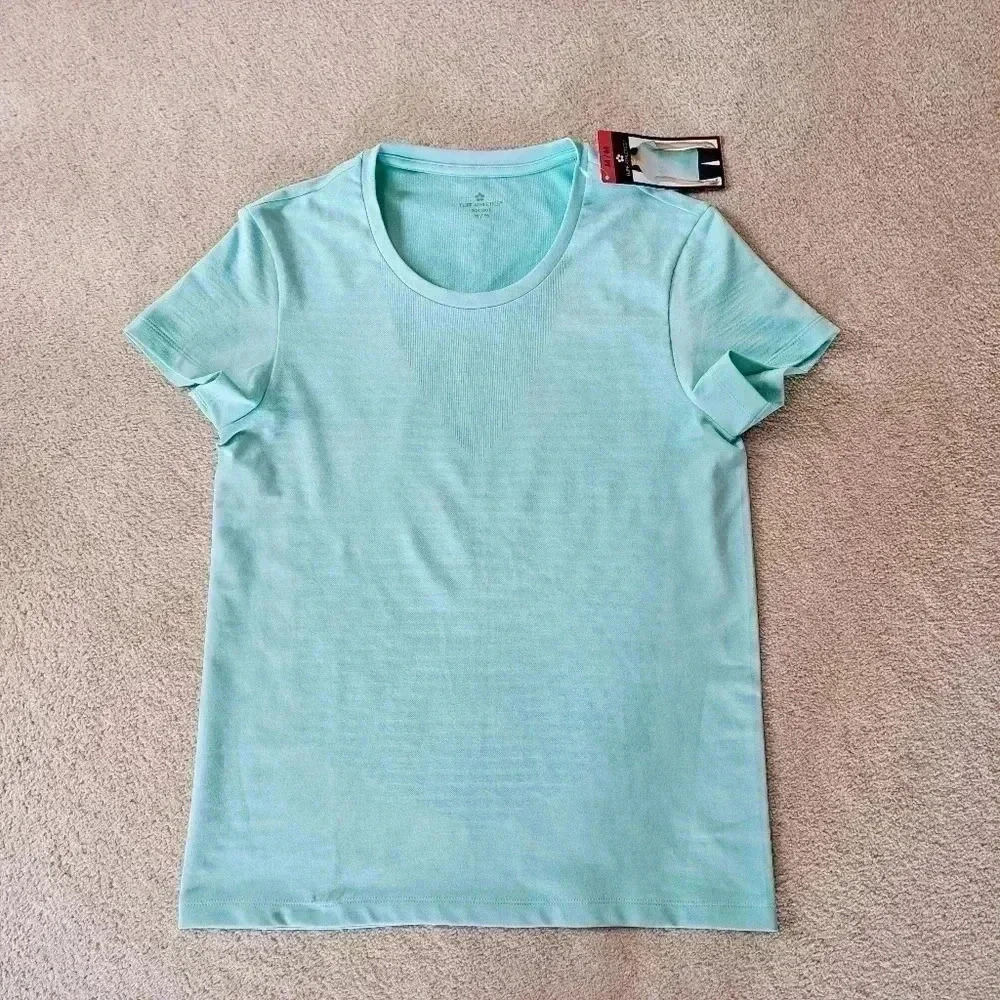 ❤️ New! Tuff  Athletics Active Top Medium Soft Green Seamless Stretch T-shirt - Picture 11 of 11